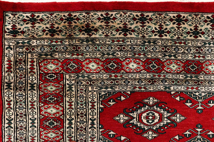 Red Pakistani Jaldar Rug 8' 2" x 11' 1" Hand-Knotted | No. QA55270