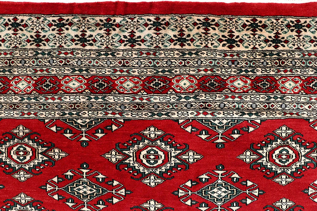 Red Pakistani Jaldar Rug 8' 2" x 11' 1" Hand-Knotted | No. QA55270