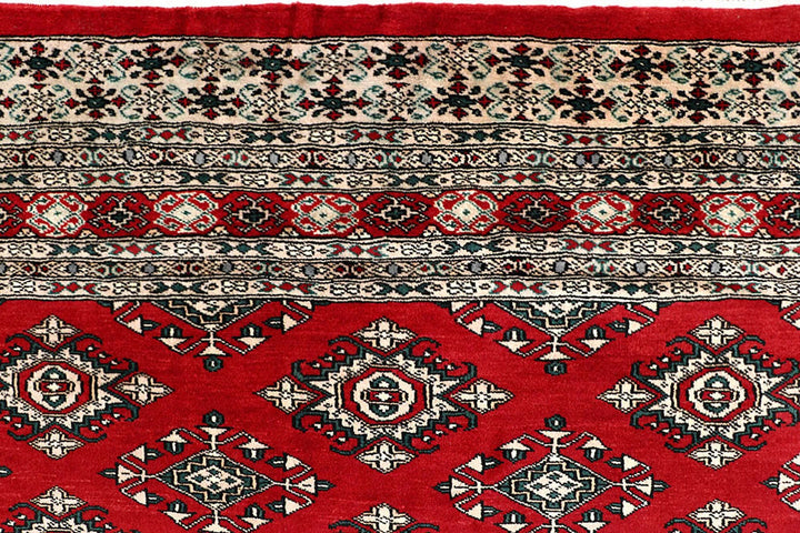 Red Pakistani Jaldar Rug 8' 2" x 11' 1" Hand-Knotted | No. QA55270