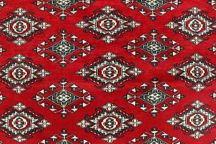 Red Pakistani Jaldar Rug 8' 2" x 11' 1" Hand-Knotted | No. QA55270