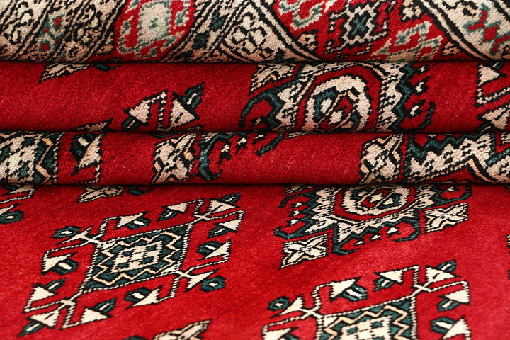 Red Pakistani Jaldar Rug 8' 2" x 11' 1" Hand-Knotted | No. QA55270