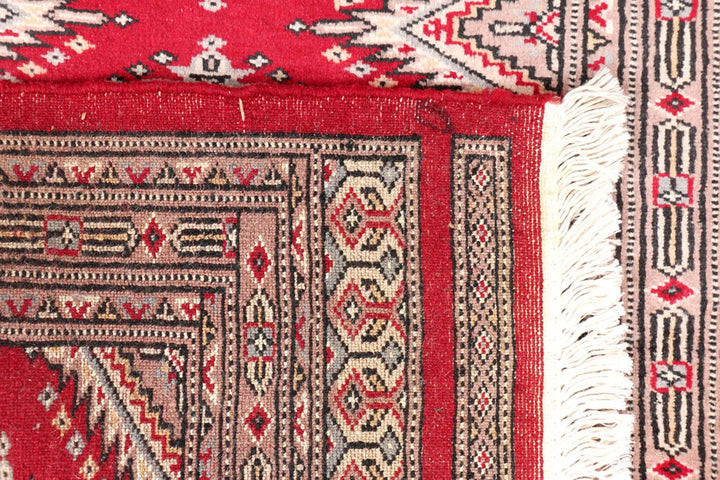 Red Pakistani Jaldar Rug 2' 2" x 6' 3" Hand-Knotted | No. QA55325