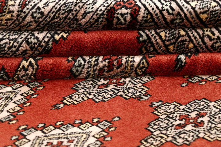 Tomato Pakistani Jaldar Rug 5' 11" x 8' 10" Hand-Knotted | No. QA55375