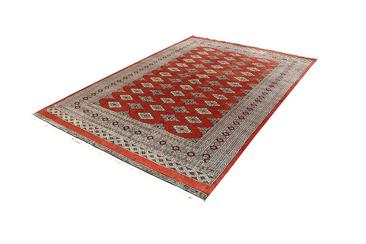 Tomato Pakistani Jaldar Rug 5' 11" x 8' 10" Hand-Knotted | No. QA55375