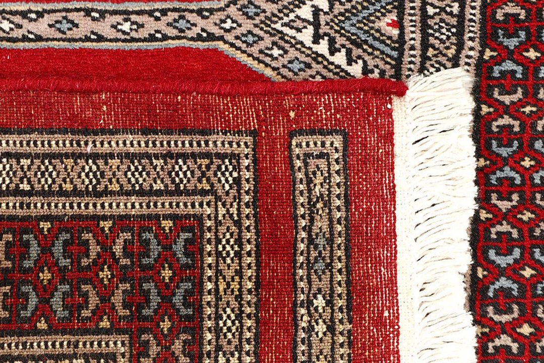 Firebrick Pakistani Jaldar Rug 2' 4" x 9' Hand-Knotted | No. QA55434