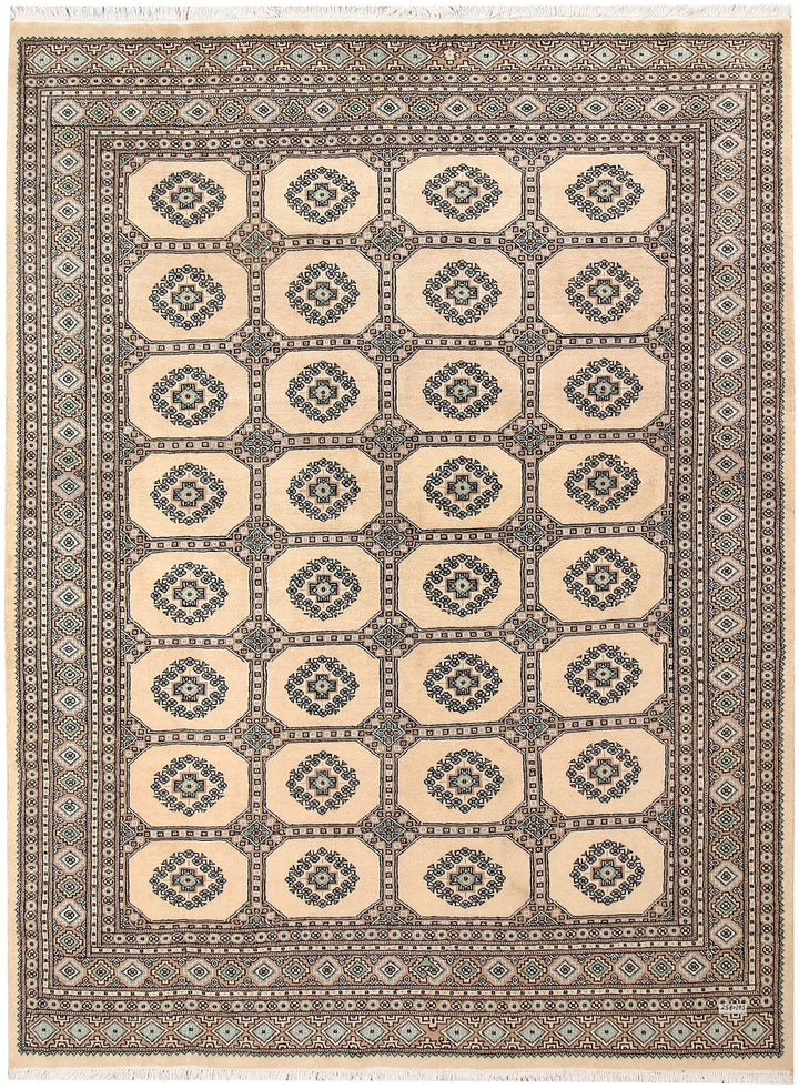 Brown Pakistani Jaldar Rug 6' 5" x 8' 6" Hand-Knotted | No. QA55441