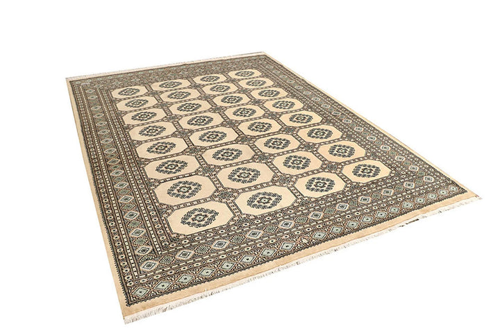 Brown Pakistani Jaldar Rug 6' 5" x 8' 6" Hand-Knotted | No. QA55441