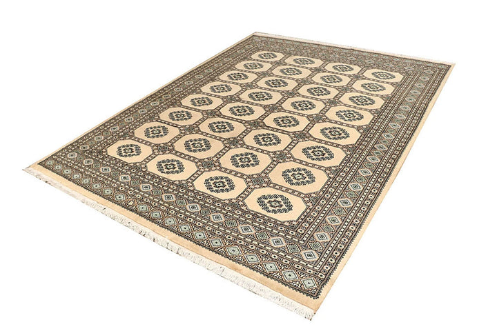 Brown Pakistani Jaldar Rug 6' 5" x 8' 6" Hand-Knotted | No. QA55441