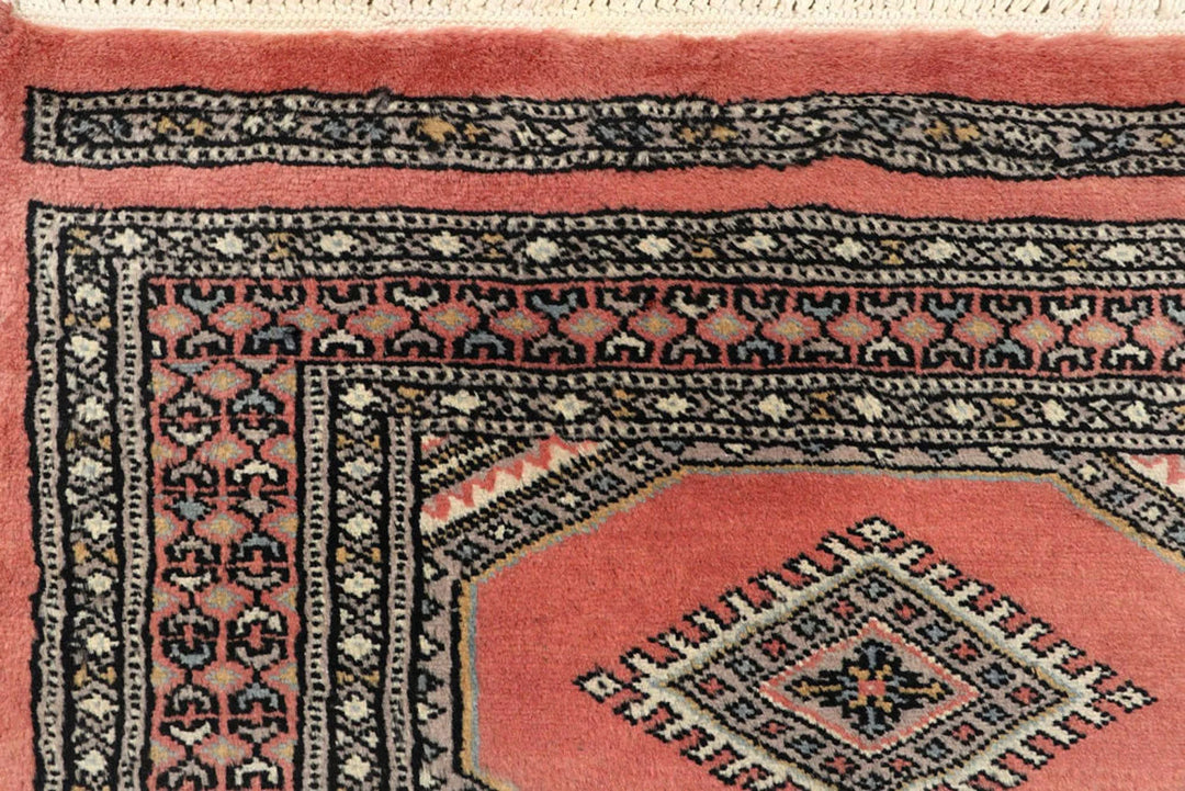 Light Salmon Pakistani Jaldar Rug 2' 5" x 9' 5" Hand-Knotted | No. QA55622