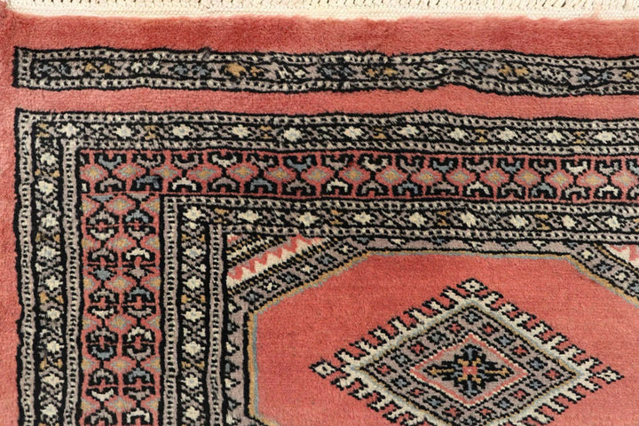 Light Salmon Pakistani Jaldar Rug 2' 5" x 9' 5" Hand-Knotted | No. QA55622