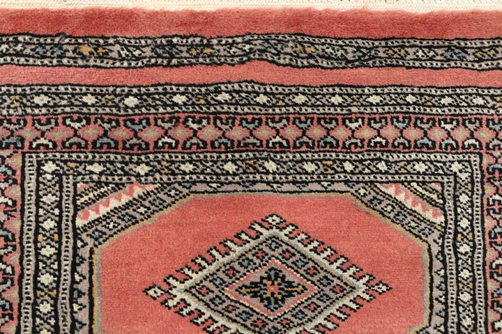 Light Salmon Pakistani Jaldar Rug 2' 5" x 9' 5" Hand-Knotted | No. QA55622