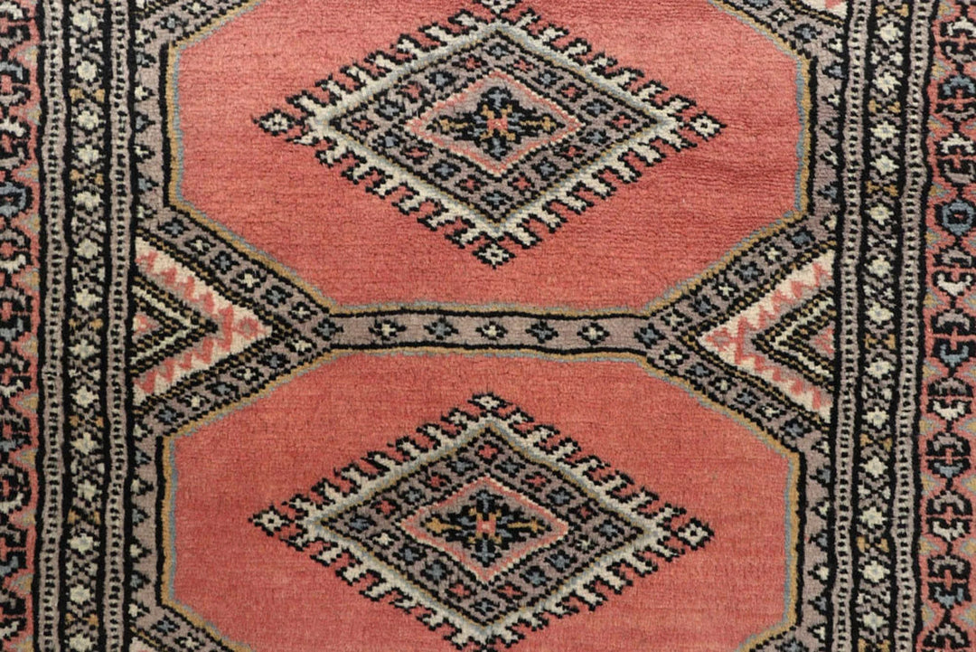 Light Salmon Pakistani Jaldar Rug 2' 5" x 9' 5" Hand-Knotted | No. QA55622