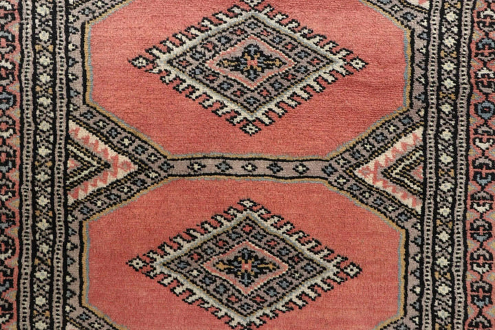 Light Salmon Pakistani Jaldar Rug 2' 5" x 9' 5" Hand-Knotted | No. QA55622