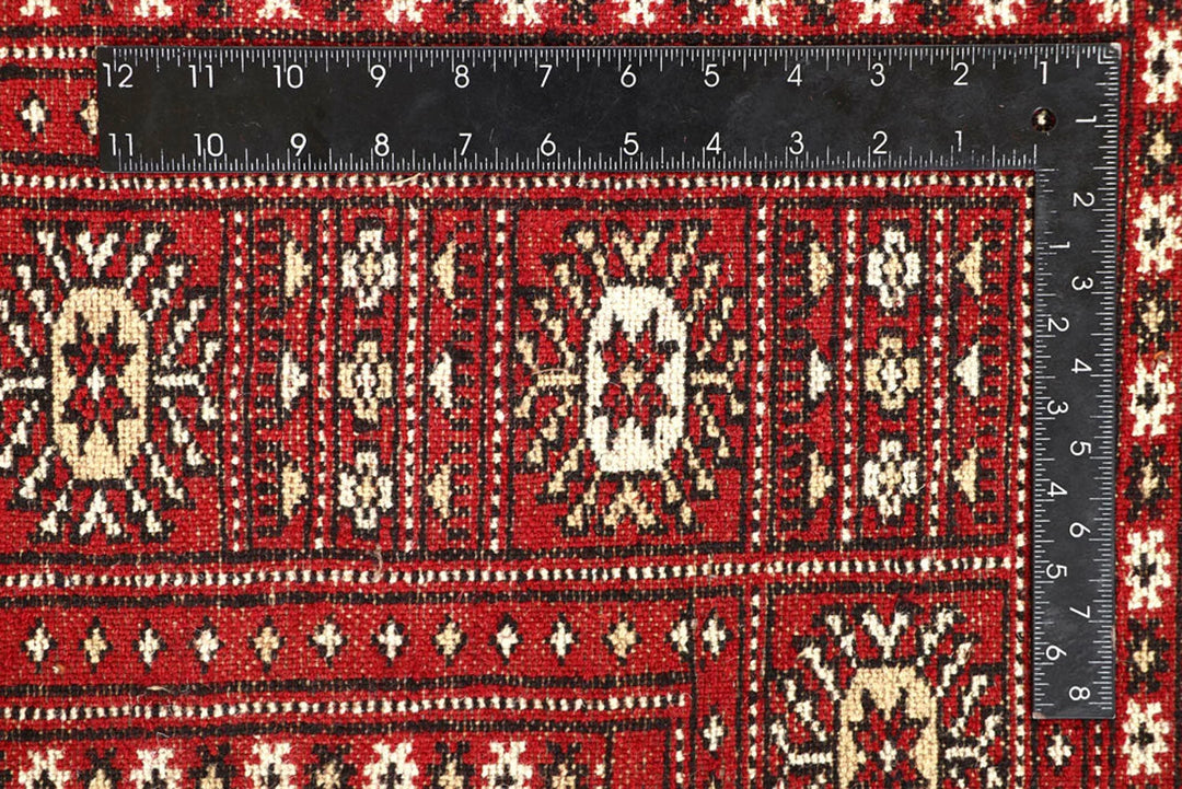 Firebrick Pakistani Bokhara Rug 4' 11" x 7' 9" Hand-Knotted | No. QA55857