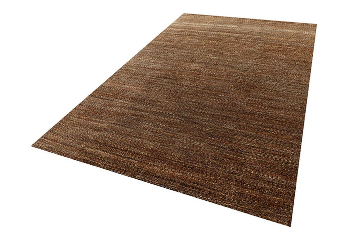 Saddle Brown Pakistani Gabbeh Rug 5' 10" x 9' 3" Hand-Knotted | No. QA55917