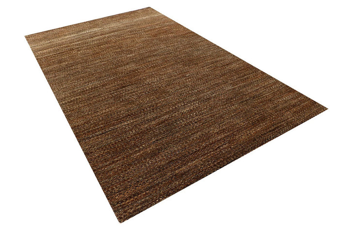Saddle Brown Pakistani Gabbeh Rug 5' 10" x 9' 3" Hand-Knotted | No. QA55917
