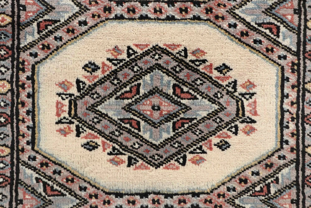 Brown Pakistani Jaldar Rug 2' 4" x 9' 4" Hand-Knotted | No. QA55987
