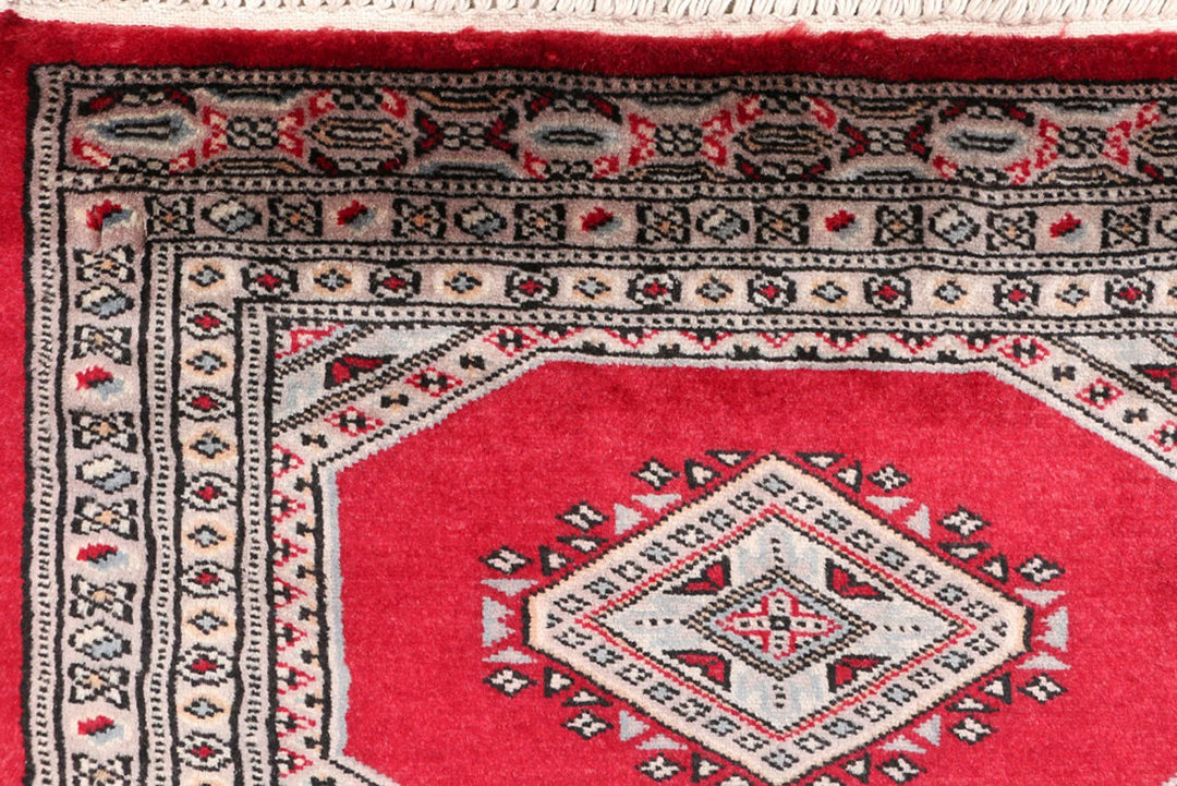 Firebrick Pakistani Jaldar Runner 2' 1" x 6' 6" Hand-Knotted | No. QA56013