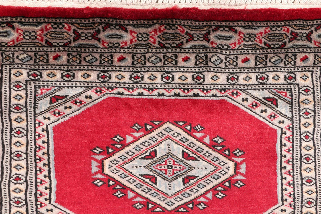 Firebrick Pakistani Jaldar Runner 2' 1" x 6' 6" Hand-Knotted | No. QA56013