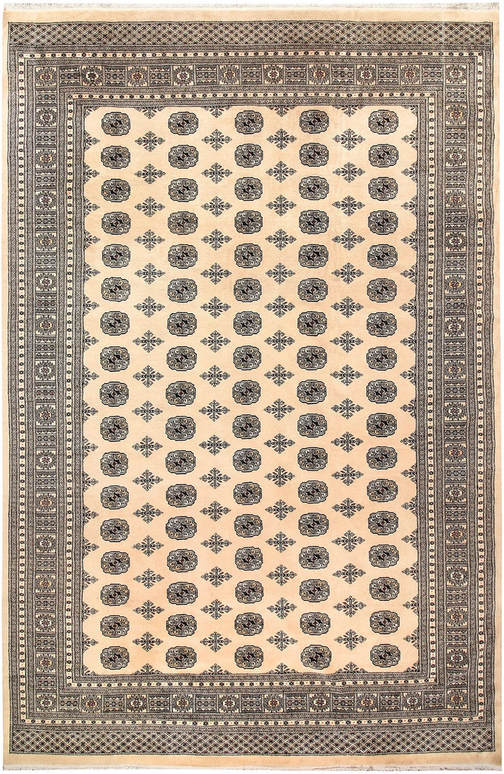 Brown Pakistani Bokhara Rug 7' 11" x 12' 2" Hand-Knotted | No. QA56369