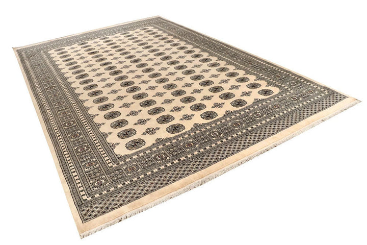 Brown Pakistani Bokhara Rug 7' 11" x 12' 2" Hand-Knotted | No. QA56369