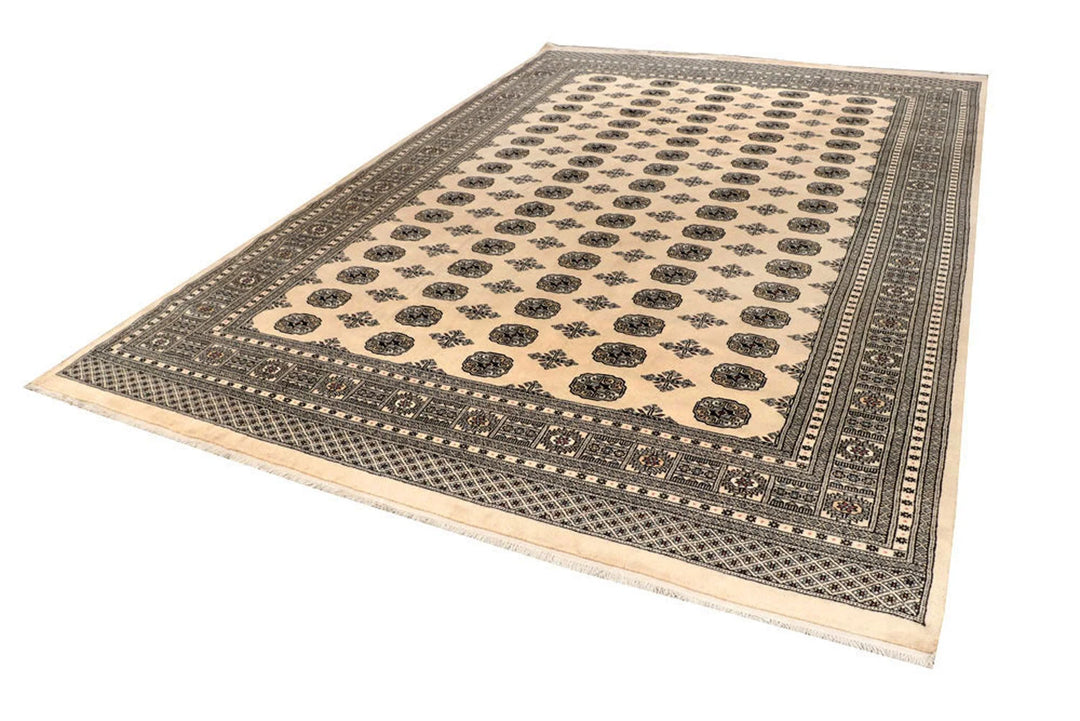 Brown Pakistani Bokhara Rug 7' 11" x 12' 2" Hand-Knotted | No. QA56369