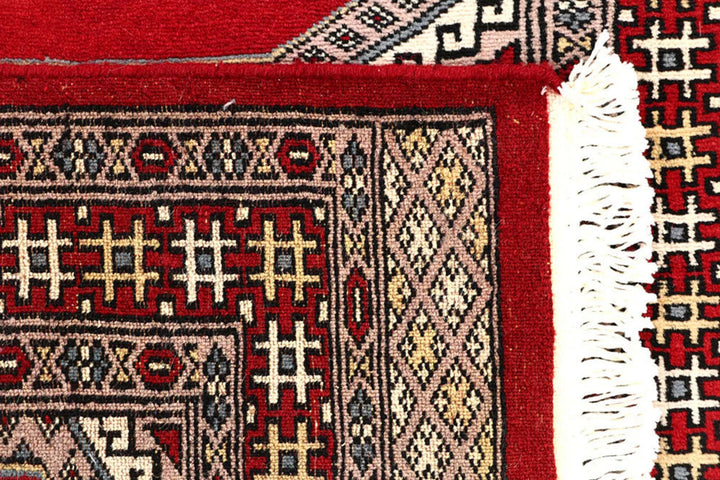 Red Pakistani Jaldar Rug 2' 7" x 10' 4" Hand-Knotted | No. QA56563
