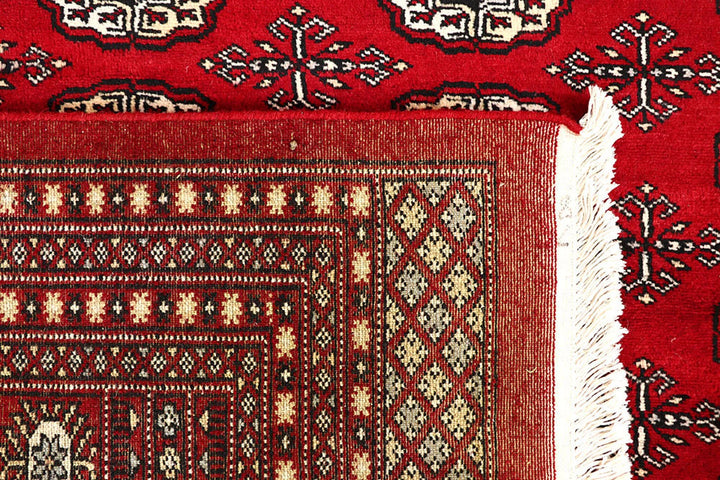 Red Pakistani Bokhara Rug 9' x 11' 11" Hand-Knotted | No. QA56622
