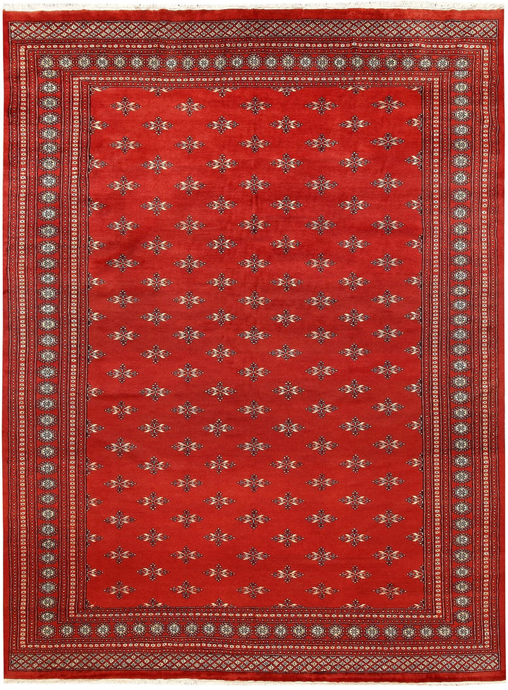 Firebrick Red Pakistani Butterfly Rug 9' x 12' Hand-Knotted | No. QA56691