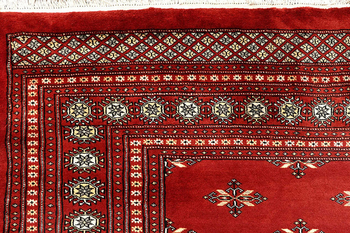 Firebrick Red Pakistani Butterfly Rug 9' x 12' Hand-Knotted | No. QA56691