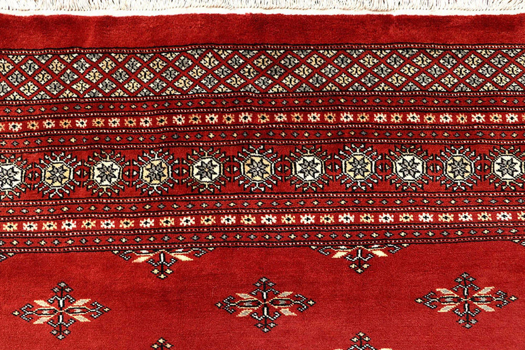 Firebrick Red Pakistani Butterfly Rug 9' x 12' Hand-Knotted | No. QA56691