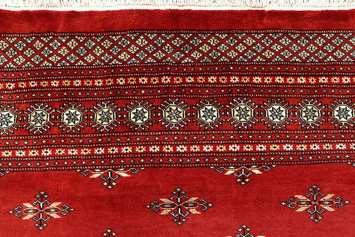 Firebrick Red Pakistani Butterfly Rug 9' x 12' Hand-Knotted | No. QA56691