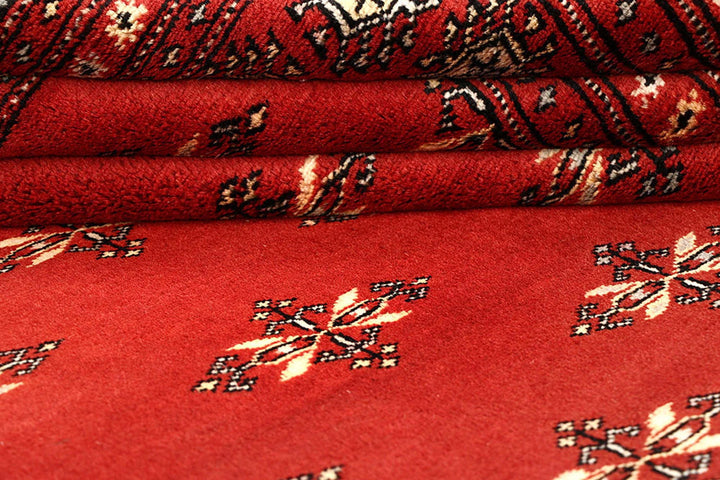 Firebrick Red Pakistani Butterfly Rug 9' x 12' Hand-Knotted | No. QA56691