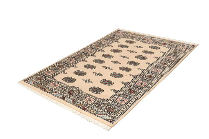 Brown Pakistani Bokhara Rug 4' 2" x 6' 2" Hand-Knotted | No. QA56832