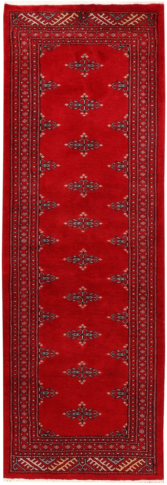 Dark Red Pakistani Butterfly Rug 2' 2" x 6' 3" Hand-Knotted | No. QA57256