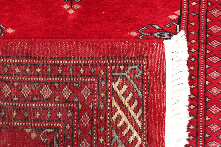 Dark Red Pakistani Butterfly Rug 2' 2" x 6' 3" Hand-Knotted | No. QA57256