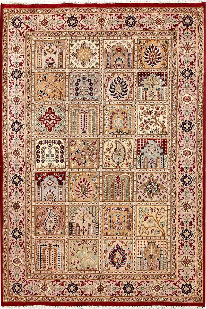 Pakistani Bakhtiar Rug 4' 6" x 6' 6" Hand-Knotted | No. QA57306