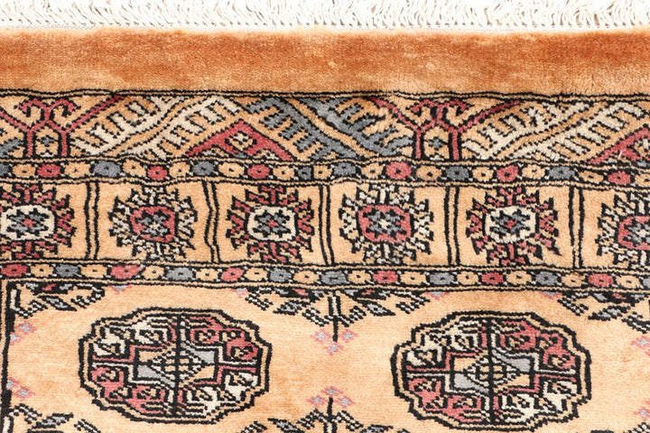 Yellow Pakistani Bokhara Rug 2' 7" x 12' 2" Hand-Knotted | No. QA57360