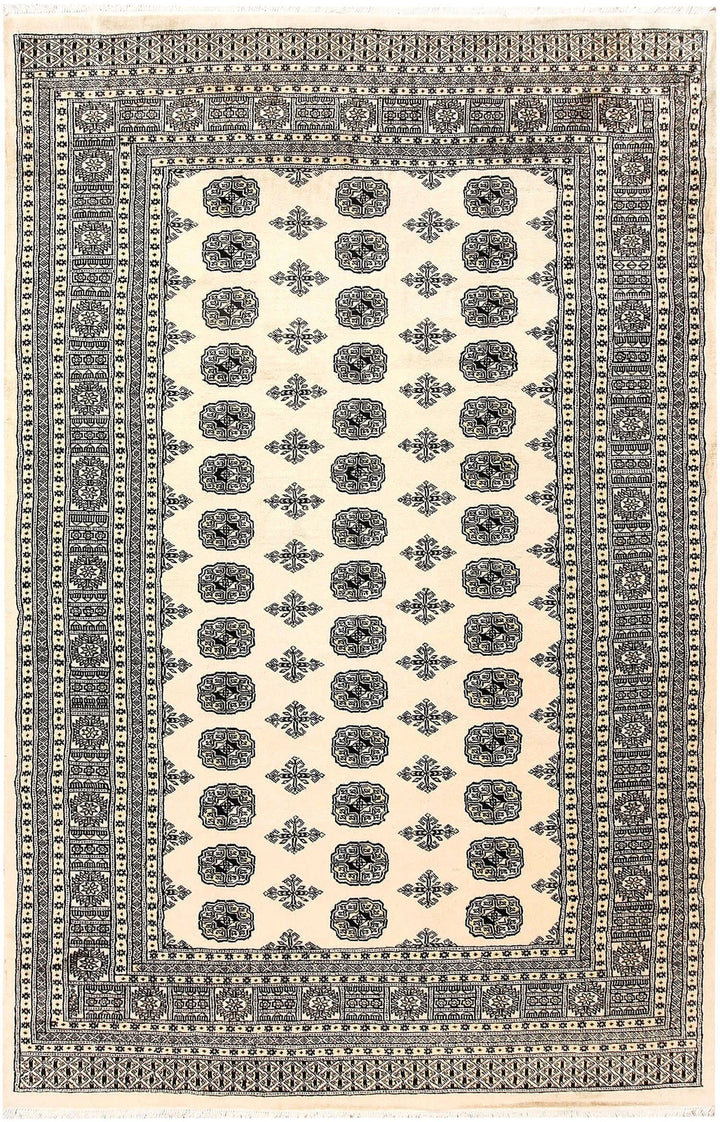 Brown Bokhara Rug 6' x 9'1" Hand-Knotted | No. QA57416