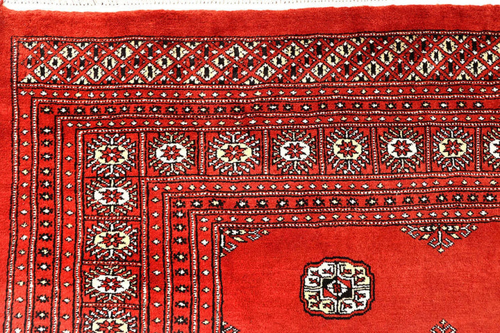Orange Red Pakistani Bokhara Rug 10' 1" x 14' 11" Hand-Knotted | No. QA57587