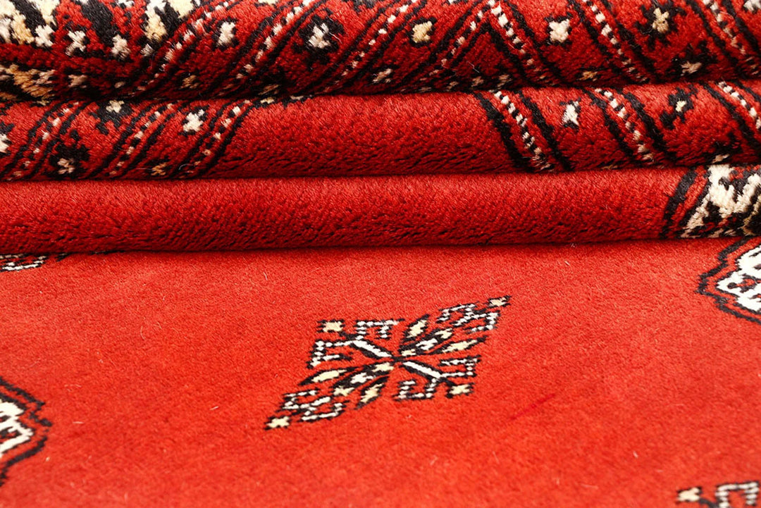 Orange Red Pakistani Bokhara Rug 10' 1" x 14' 11" Hand-Knotted | No. QA57587