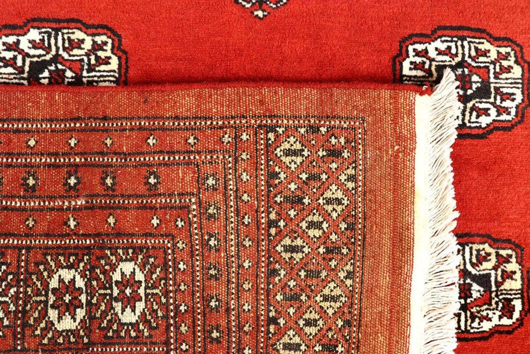 Orange Red Pakistani Bokhara Rug 10' 1" x 14' 11" Hand-Knotted | No. QA57587