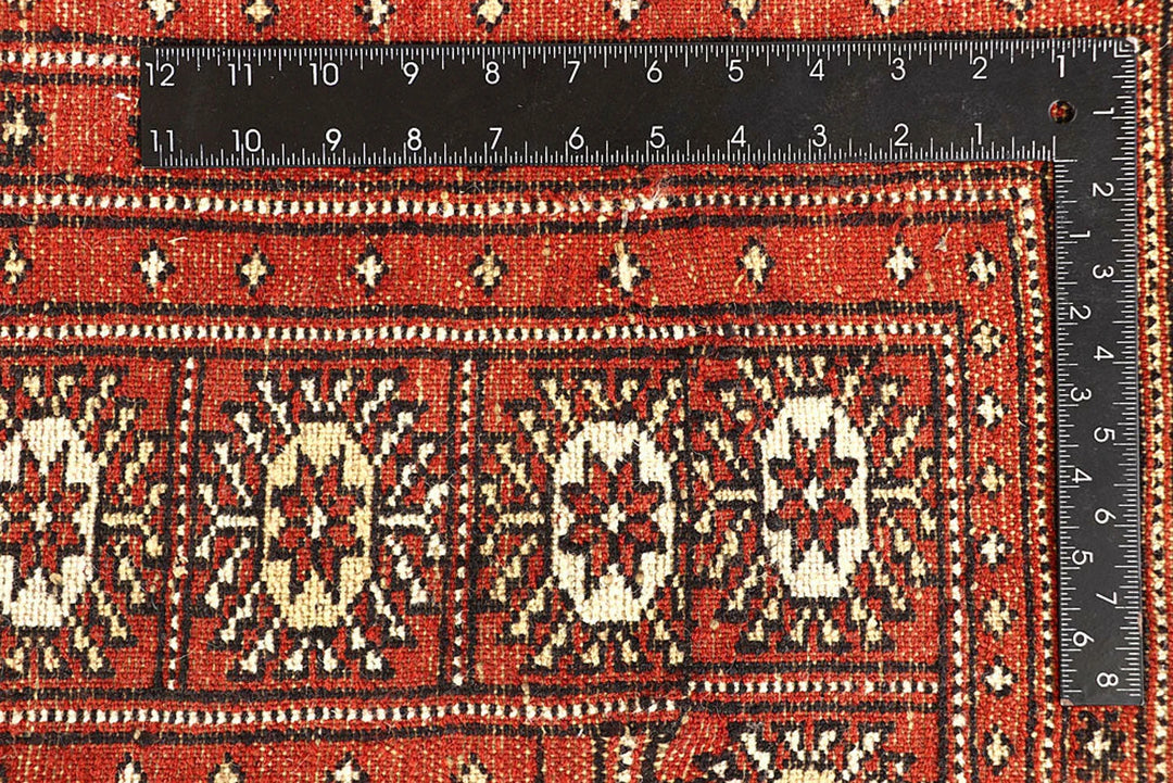 Orange Red Pakistani Bokhara Rug 10' 1" x 14' 11" Hand-Knotted | No. QA57587