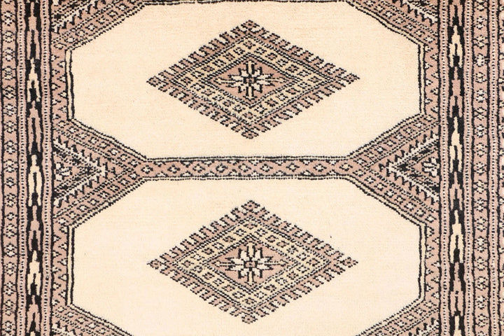 Tan Pakistani Jaldar Rug 3' 1" x 6' Hand-Knotted | No. QA57872