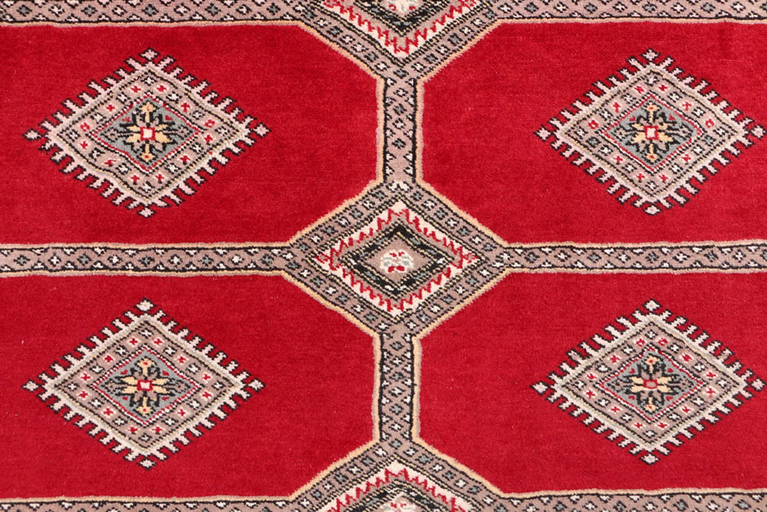 Firebrick Pakistani Jaldar Rug 5' 7" x 8' 2" Hand-Knotted | No. QA57986