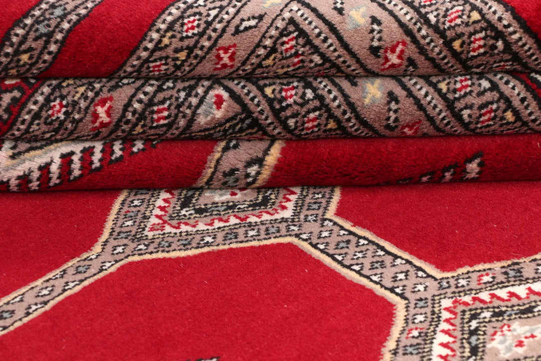 Firebrick Pakistani Jaldar Rug 5' 7" x 8' 2" Hand-Knotted | No. QA57986