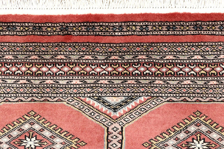 Salmon Pakistani Jaldar Rug 4' 1" x 6' 4" Hand-Knotted | No. QA58005