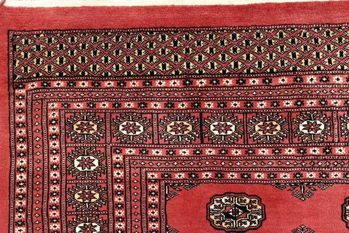 Salmon Pakistani Bokhara Rug 8' 2" x 10' 1" Hand-Knotted | No. QA58053