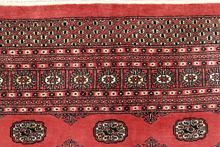 Salmon Pakistani Bokhara Rug 8' 2" x 10' 1" Hand-Knotted | No. QA58053