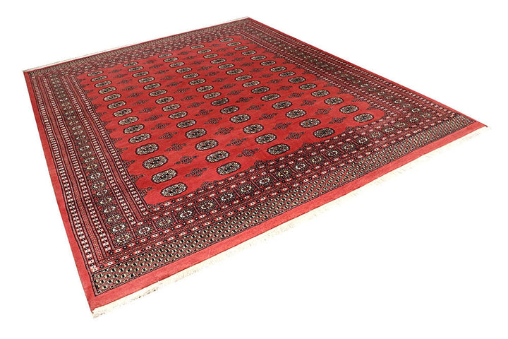Salmon Pakistani Bokhara Rug 8' 2" x 10' 1" Hand-Knotted | No. QA58053